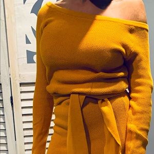 SaboSkirt- Australian design.  Long sleeve, off the shoulder mini knit dress.